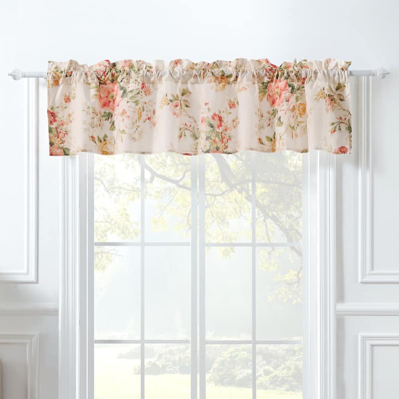 Greenland Home Fashions Grace Extra Wide Farmhouse Floral Window Valance