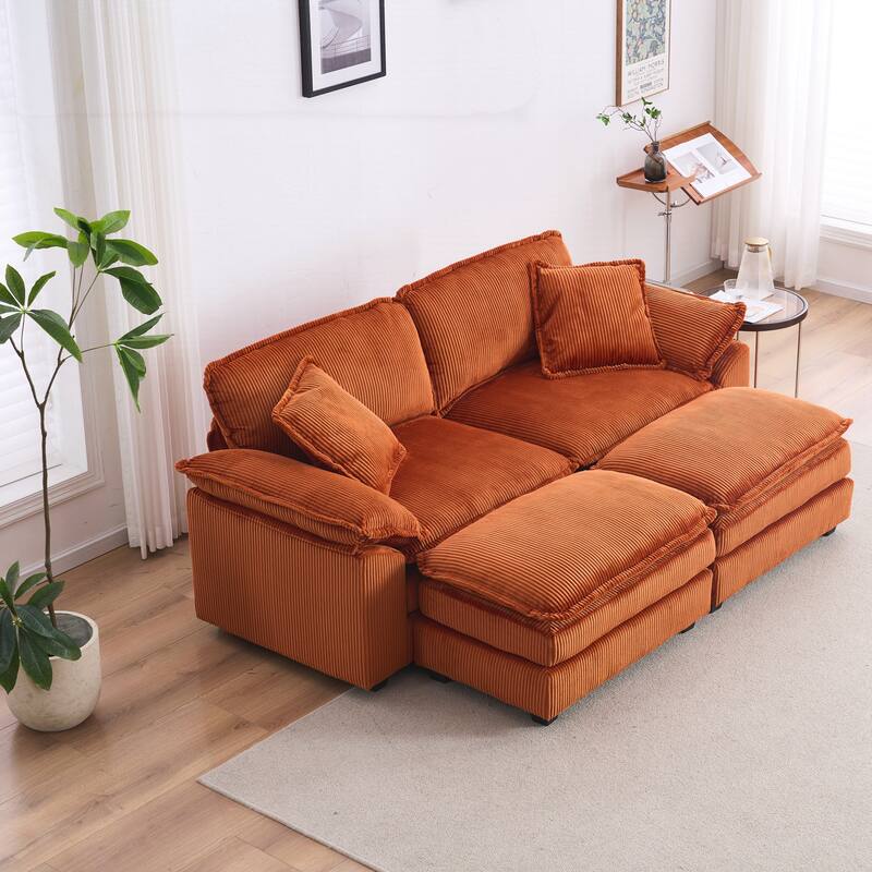 2-seats Sofa With 2 Back Pillows