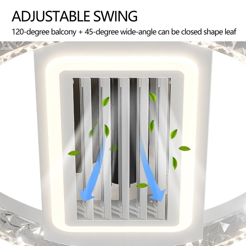 20" LED Bladeless Ceiling Fan Light with Remote Control, Ceiling Lamp with Air Circulation and Adjustable Brightness