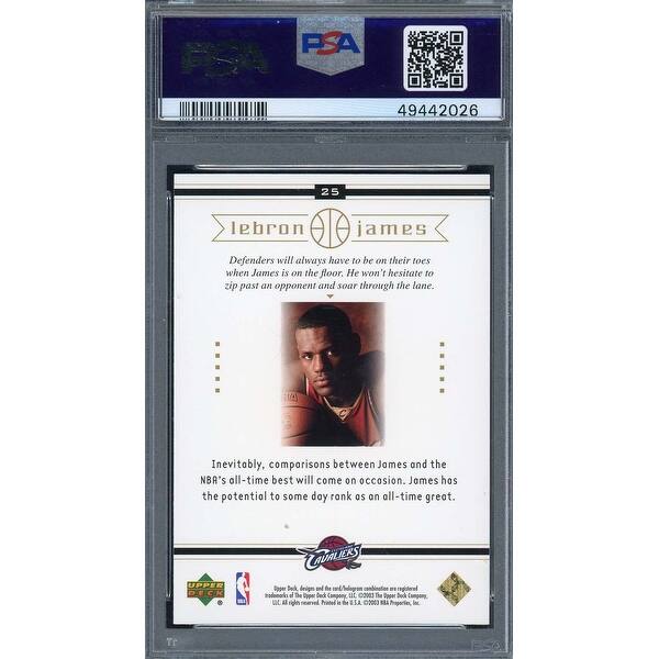 LeBron James 2003 Upper Deck Box Set Rookie Basketball Card RC #25 Graded  PSA 10 - Black - 8'6" x 11'6" - Bed Bath & Beyond - 40994255