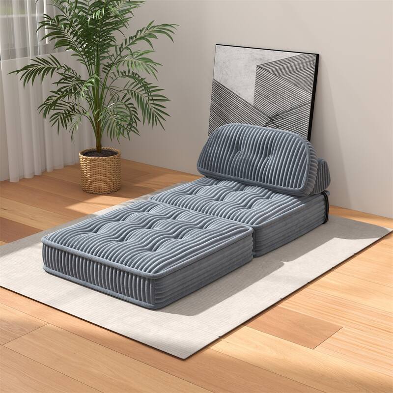 Folding Sofa Bed, Convertible Sleeper Chair with Pillow Foldable Mattress, Portable Fold Out Chair Bed Floor Sofa Lounge