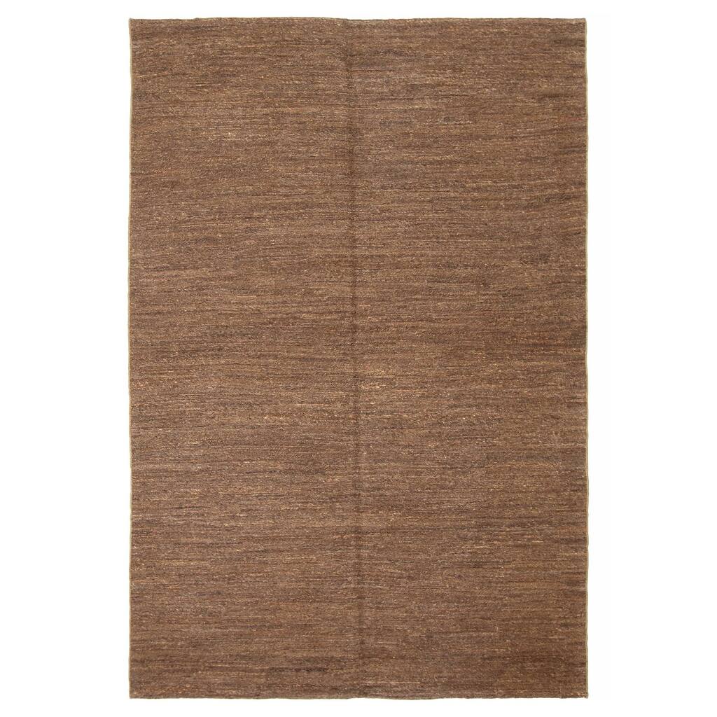 ECARPETGALLERY Flat-Weave Natural Brown Wool Tapestry Kilim - 5'3 x 8'1