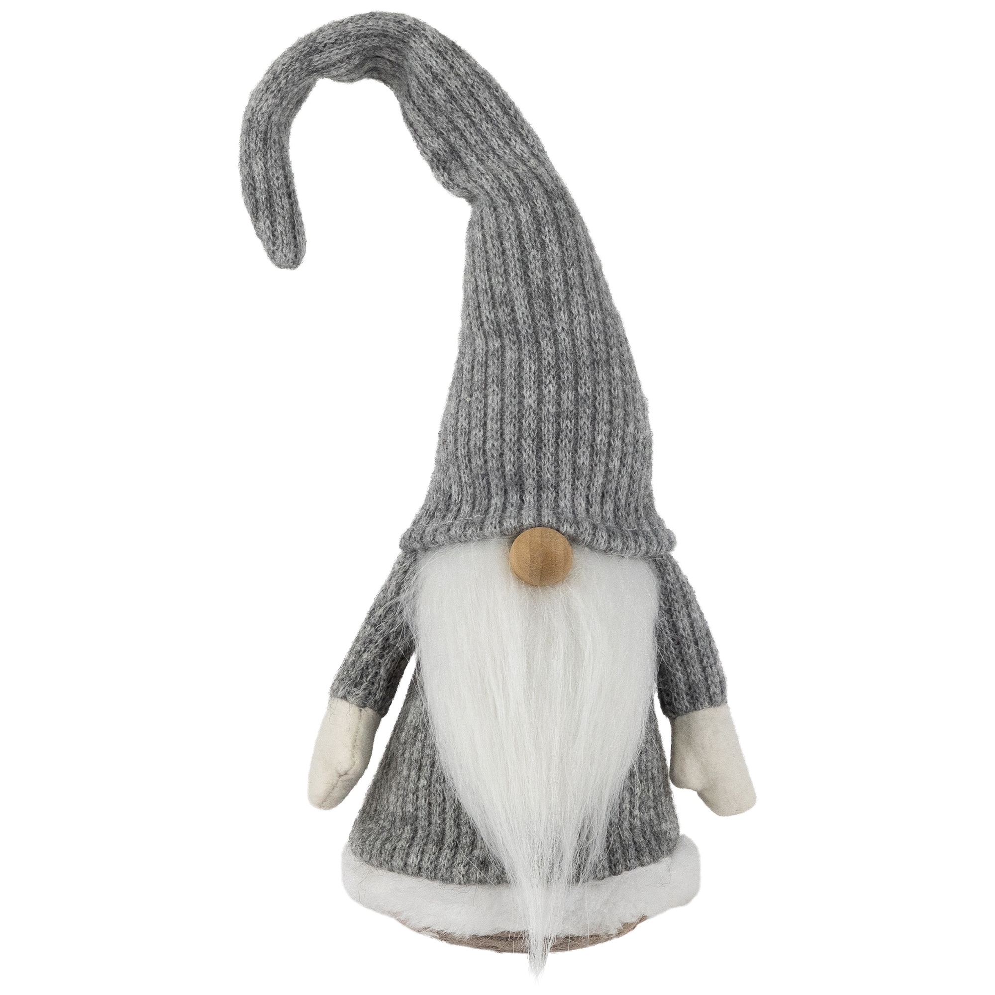 14" Gray and White Standing Gnome Christmas Figure