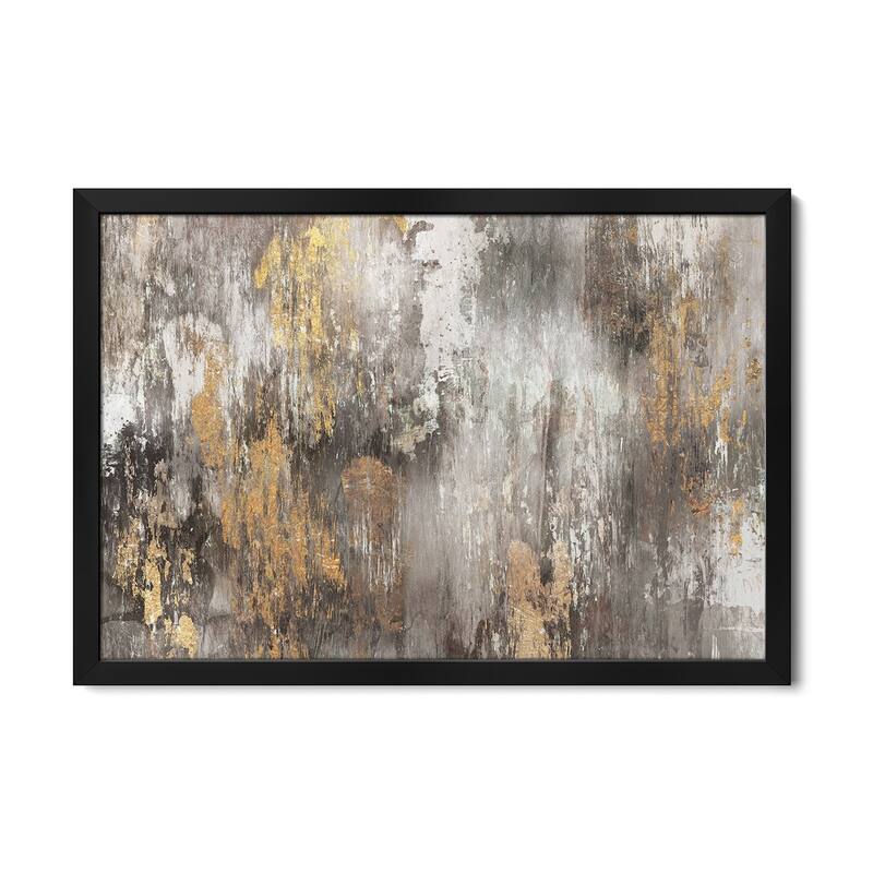 Gold Ikat Premium Framed Poster by PI Galerie - Black - 32x24x1