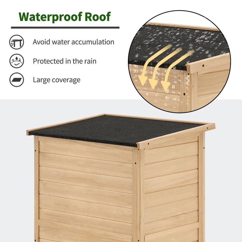 MCombo Outdoor Storage Cabinet Shed, Shuttered Doors with Lock, Wooden 0709 / 0808 / 1900