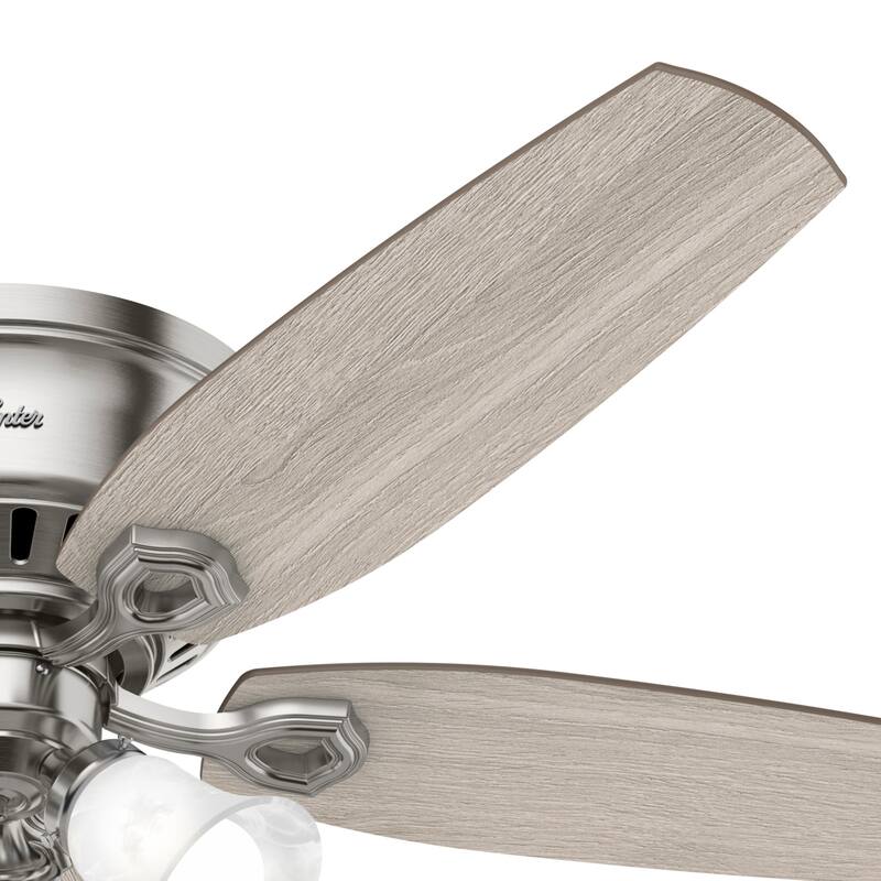 Hunter 52" Builder Low Profile Ceiling Fan with 3-Light Light Kit and Pull Chain - Casual, Traditional, Transitional