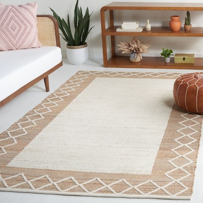 SAFAVIEH Handmade Natural Fiber Charlize Farmhouse Trellis Border Jute
