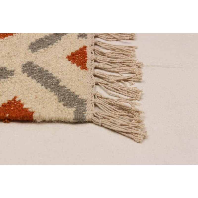 Ankara FW Cream Kilim 5'2" x 8'2" - 5'2 x 8'2