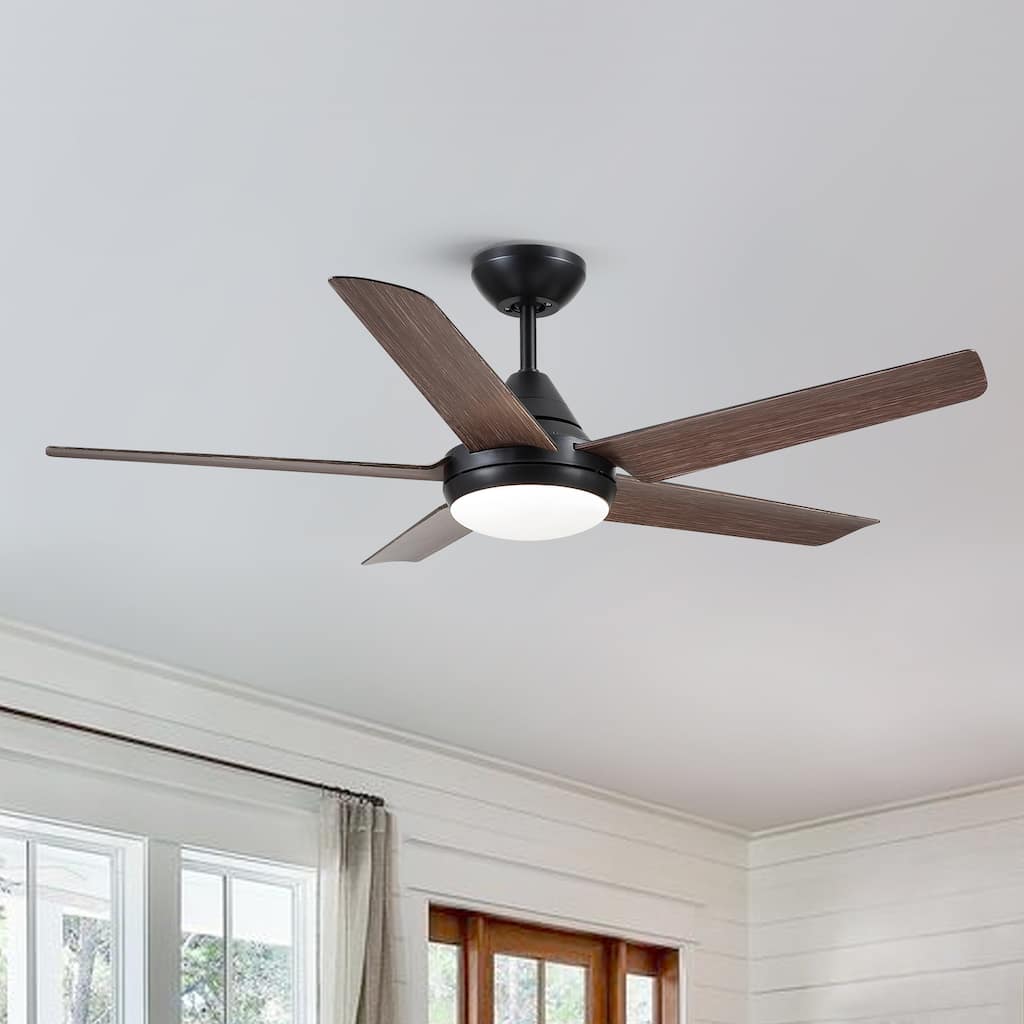 YUHAO Modern Indoor 48 in. Integrated LED Ceiling Fan with Remote Control - 48 INCHES