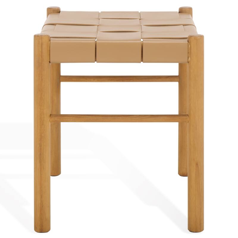 SAFAVIEH Couture Devnie Solid Woven Ottoman, Fully Assembled