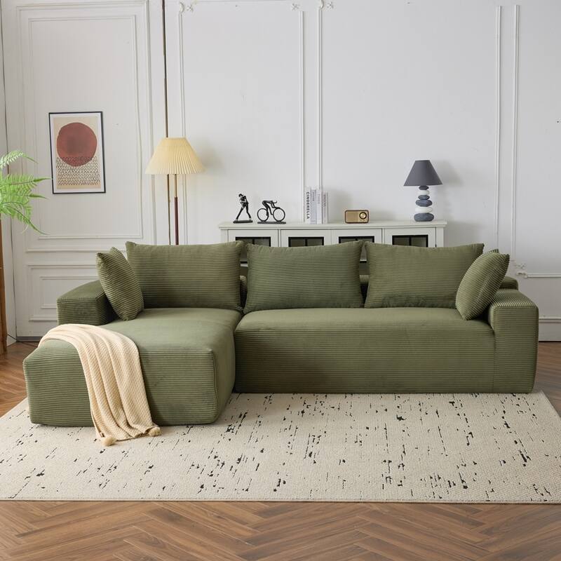 extra large deep modular sofa, cloud sofa 4-person sofa - Green