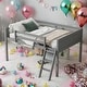 preview thumbnail 14 of 24, Full Size Wood Low Loft Bed with Ladder, Ladder on Left or Right, White Grey