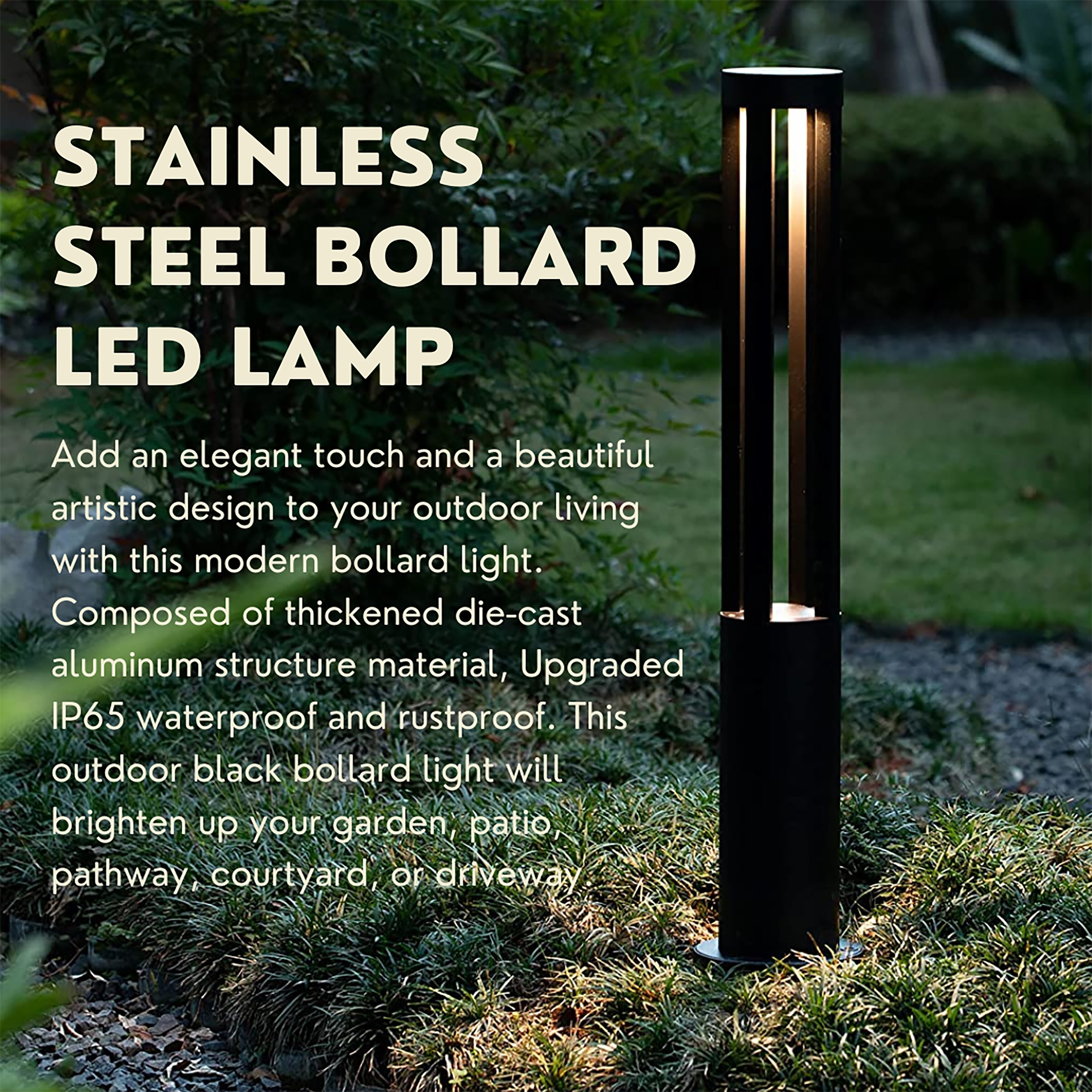 Outdoor garden bollard lights hotsell