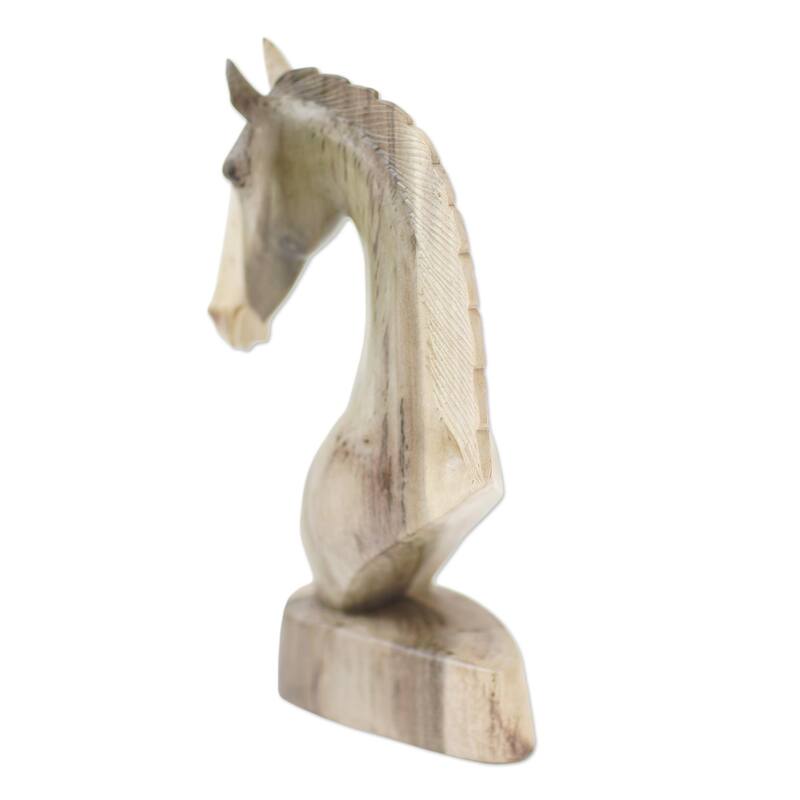 Novica Handmade Horse Guard Hibiscus Wood Statuette