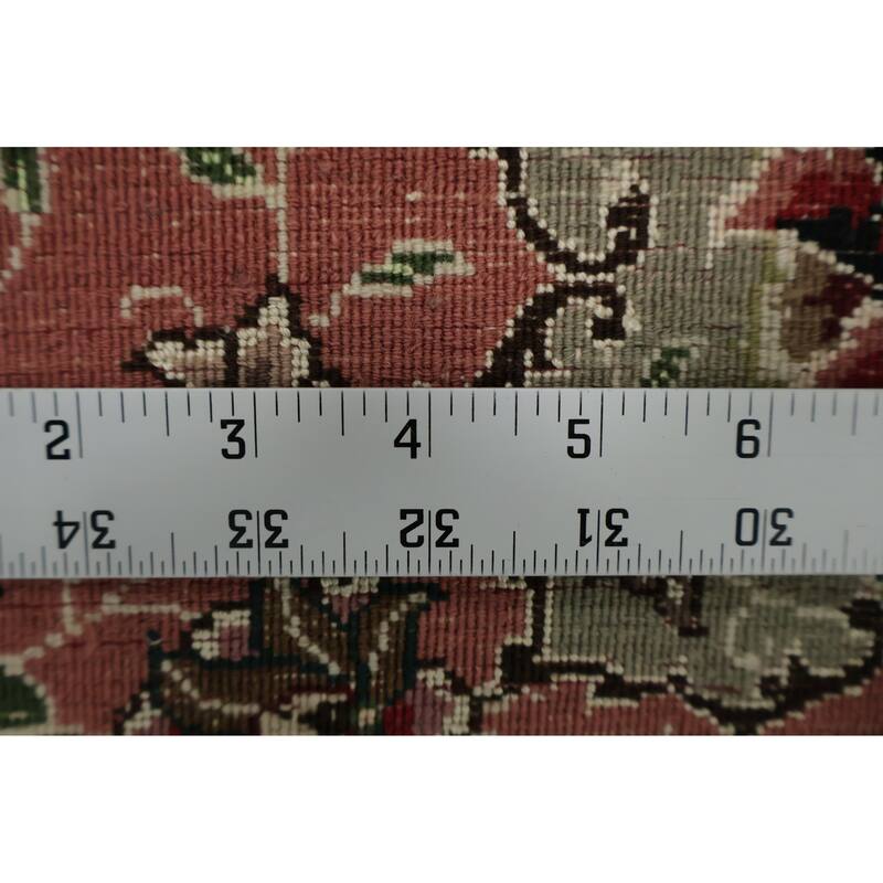 Hand Knotted Oriental Wool & Silk Carpet Traditional Floral Black Tabriz Area Rug - 11' 9'' X 9' 1''