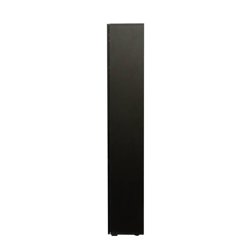 4-Tier Storage Display Cabinet with Shelves, LED Light Accent Cabinet Curio Cabinet Modern Side Cabinet for Living Room