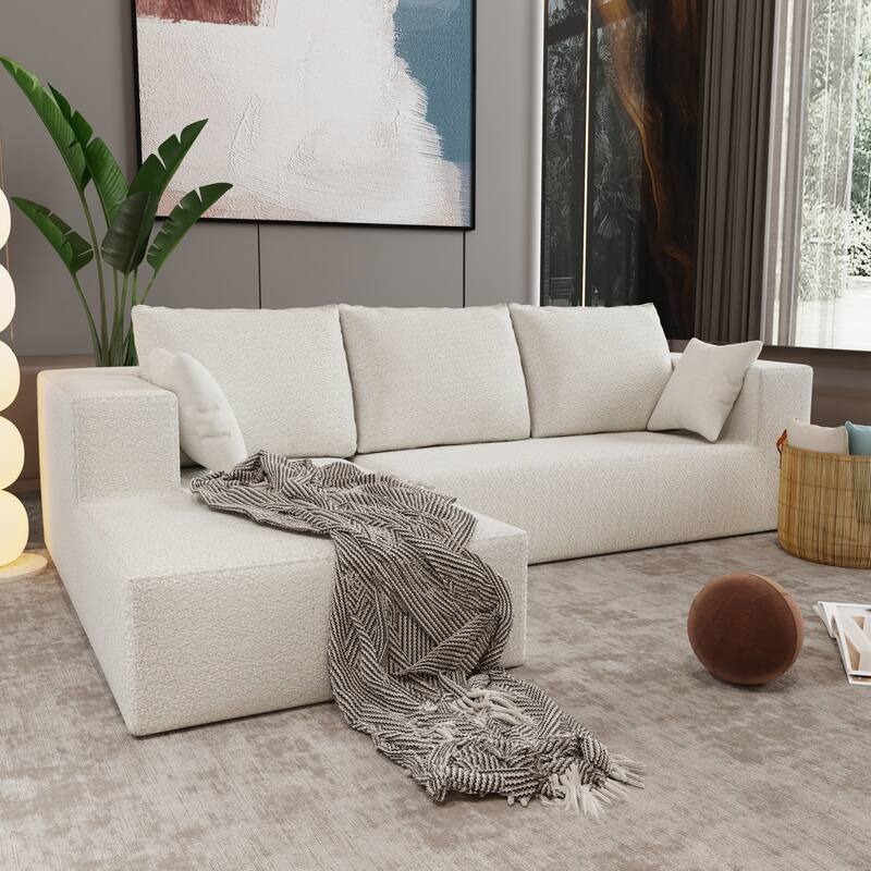 Beige Fabric & Foam Sofa and Sofa Bed, 107x39x26 inches, 166 lbs, Multi Combinations