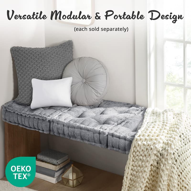 Intelligent Designs Charvi Poly Chenille Square Floor Pillow Cushion