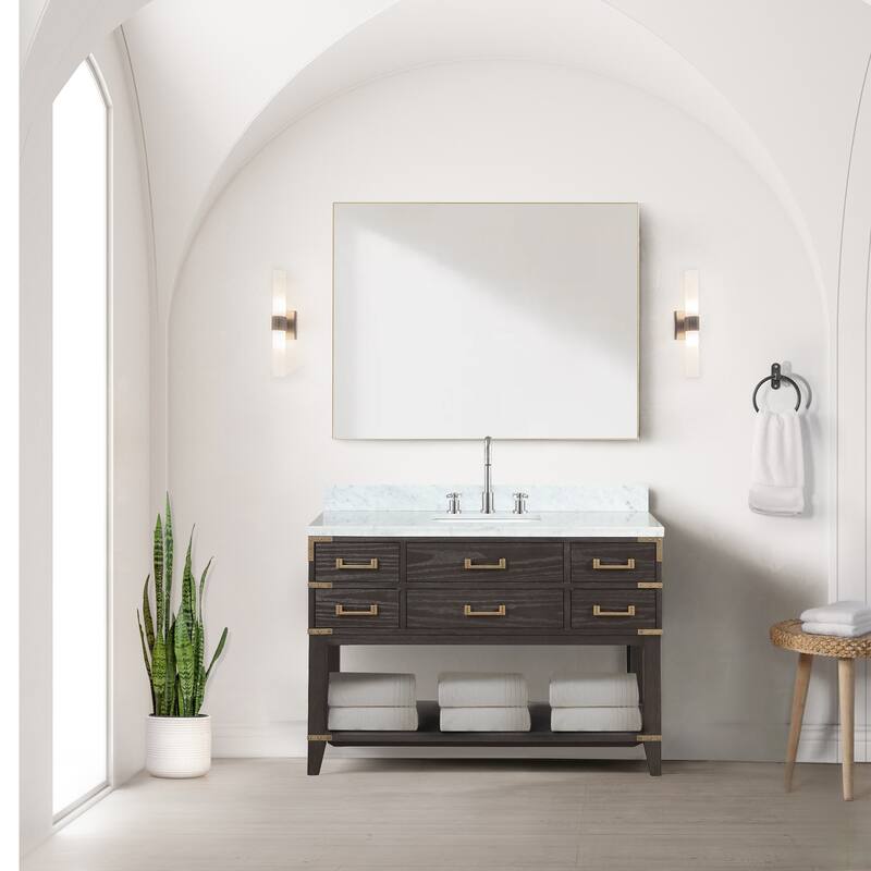 Lexora Norwalk Bath Vanity and Carrara Marble Top