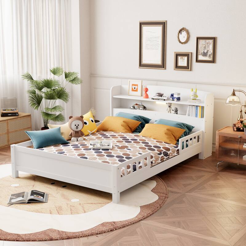 Platform Bed with Built-in LED Light