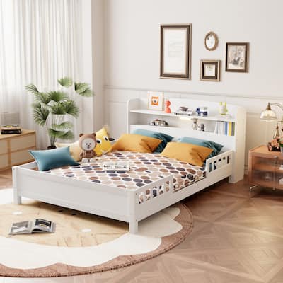 Platform Bed with Built-in LED Light