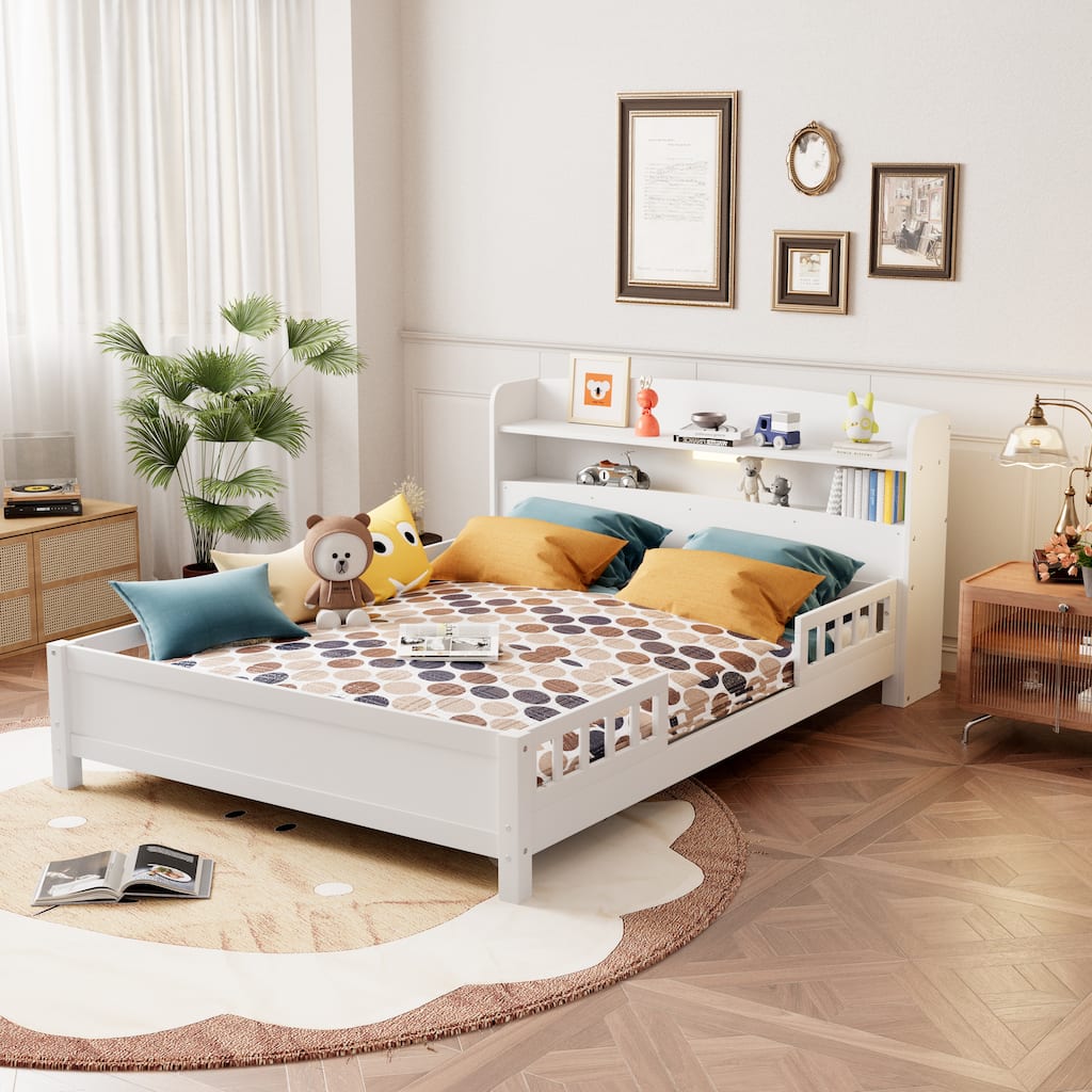 Platform Bed with Built-in LED Light