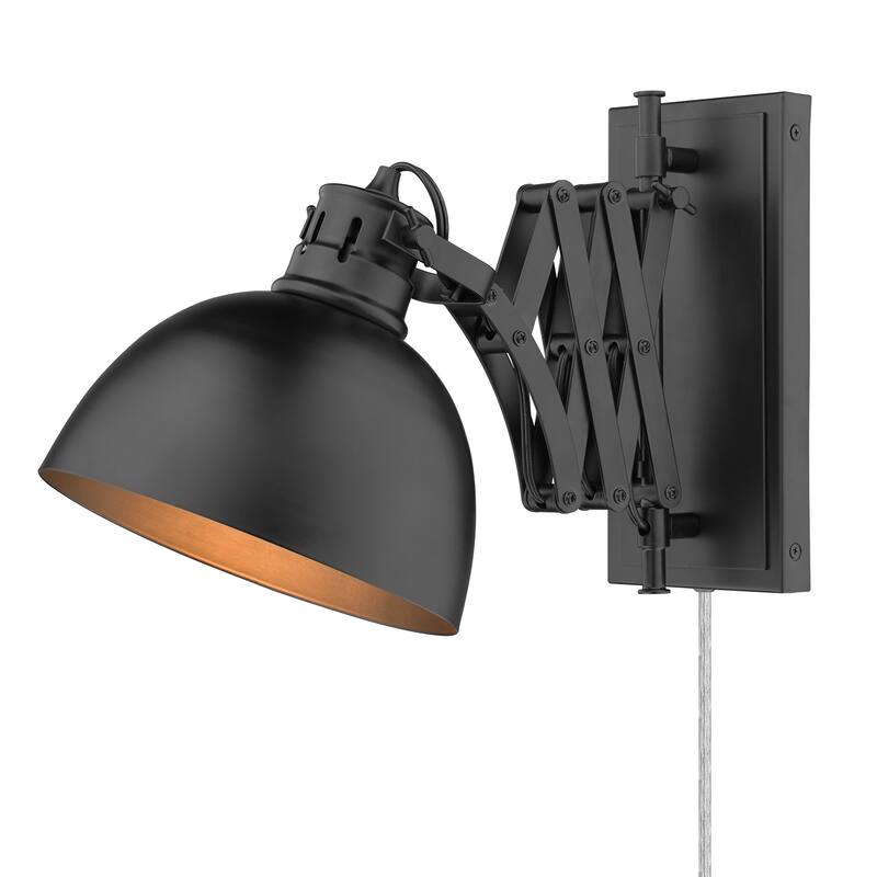 Hawthorn 1 Light Articulating Wall Sconce - Matte Black & Matte Black