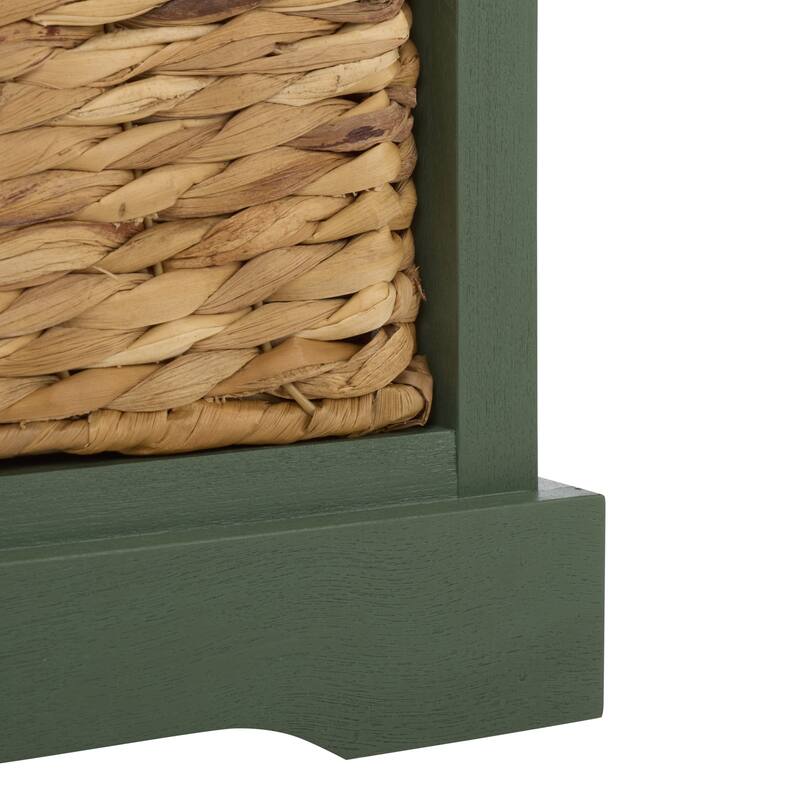 SAFAVIEH Evaline Distressed Black 3 Wicker Basket Storage Unit - 17.3" x 13.4" x 29.5" - 17"W x 13"D x 30"H