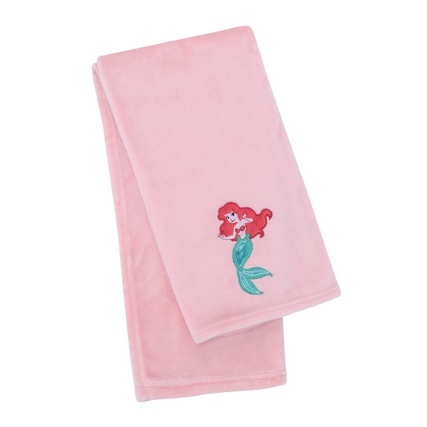 slide 2 of 5, Disney Baby Ariel's Grotto Pink/Red Mermaid Baby Blanket by Lambs & Ivy