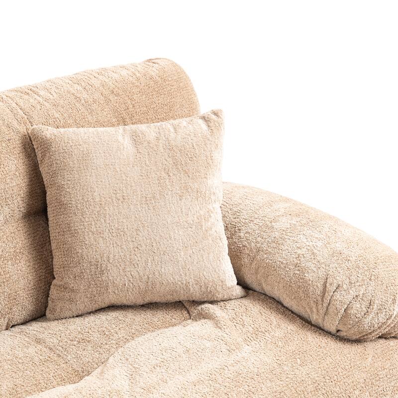 84" Upholstered 3-Seater Sofa with Dual-Layer Memory Foam Cushioning, and Complimentary Comfort Pillows