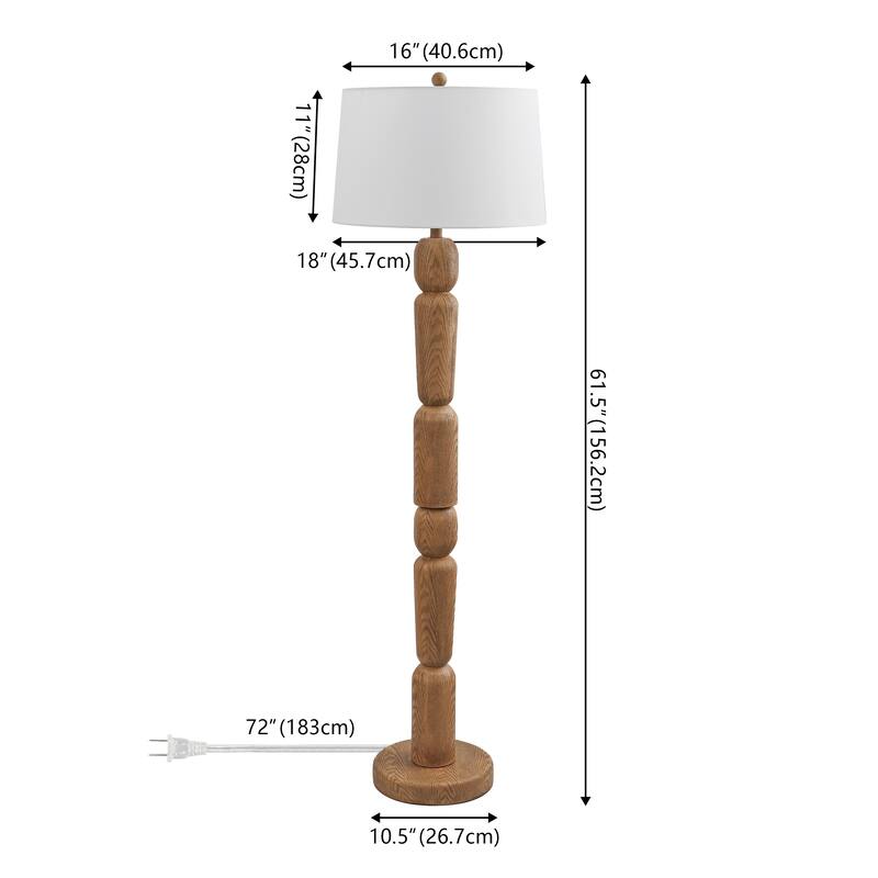 Rustara 61.5" Resin/Iron LED Floor Lamp, By JONATHAN Y - 1-Light