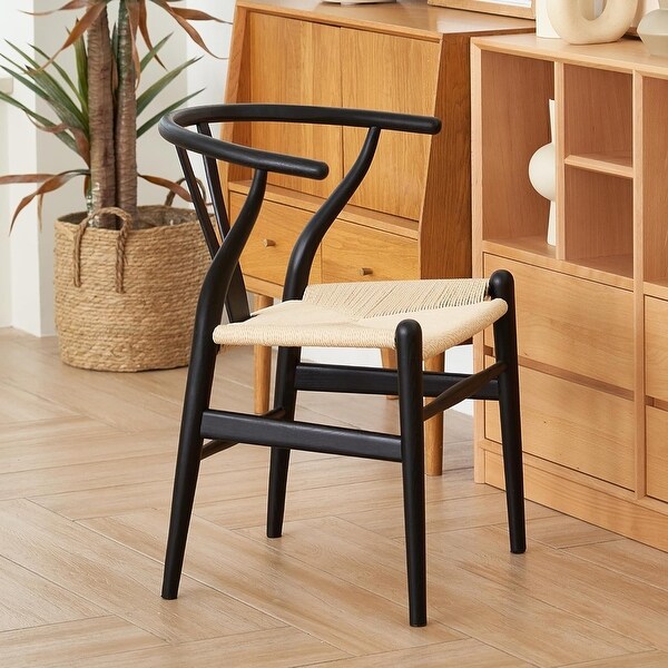 Wish bone Solidwood Dining Chair Woodcord Chair ( set of 4) - On