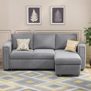 L-Shape 3 Seat Sectional Couch with Storage Chaise - Bed Bath & Beyond ...