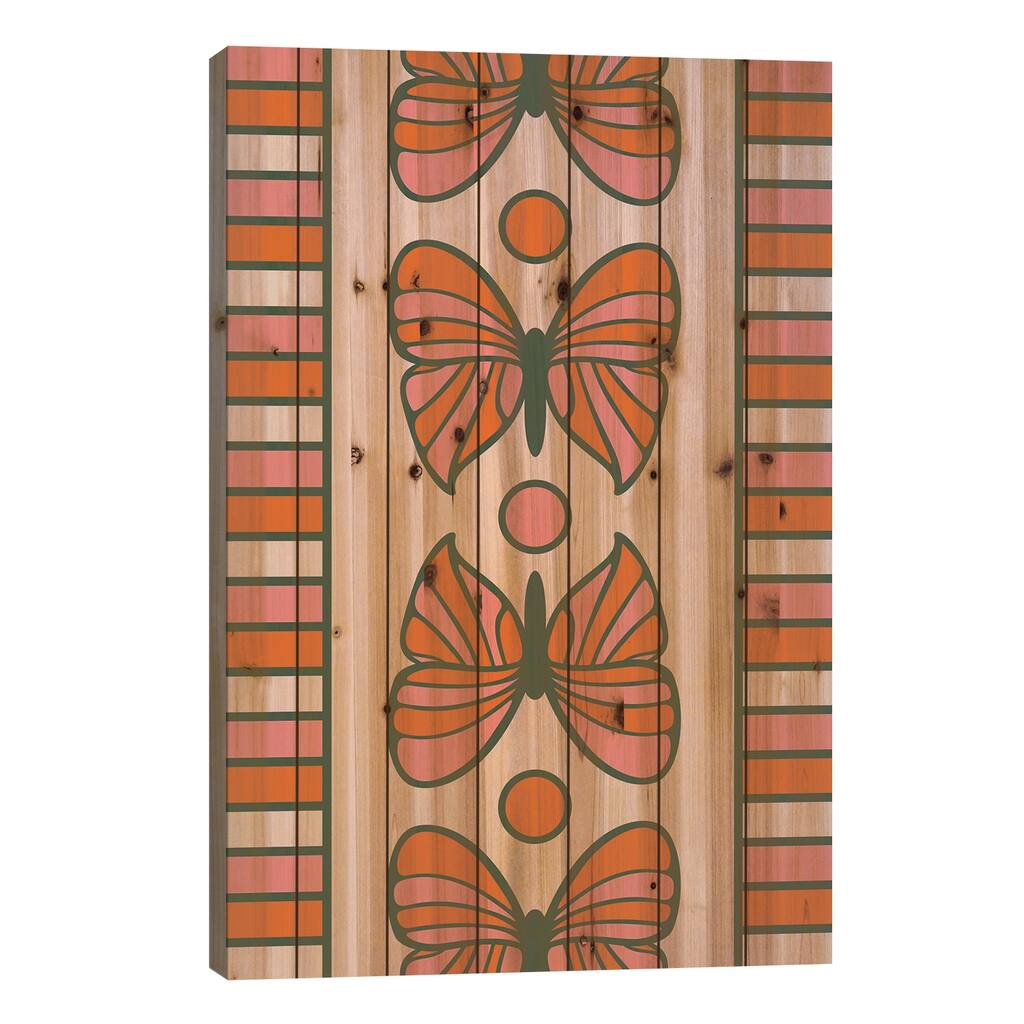 Butterfly Line Print On Wood by Circa 78 Designs - Multi-Color