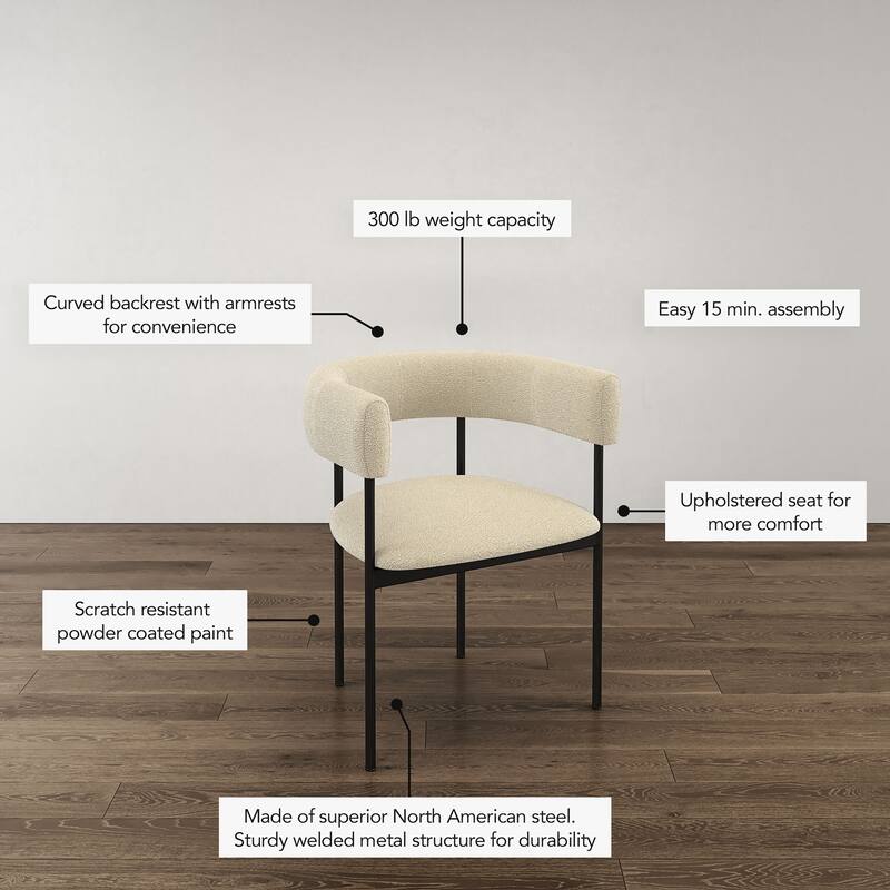 Amisco Julius Upholstered Dining Chair with arms and Metal Legs