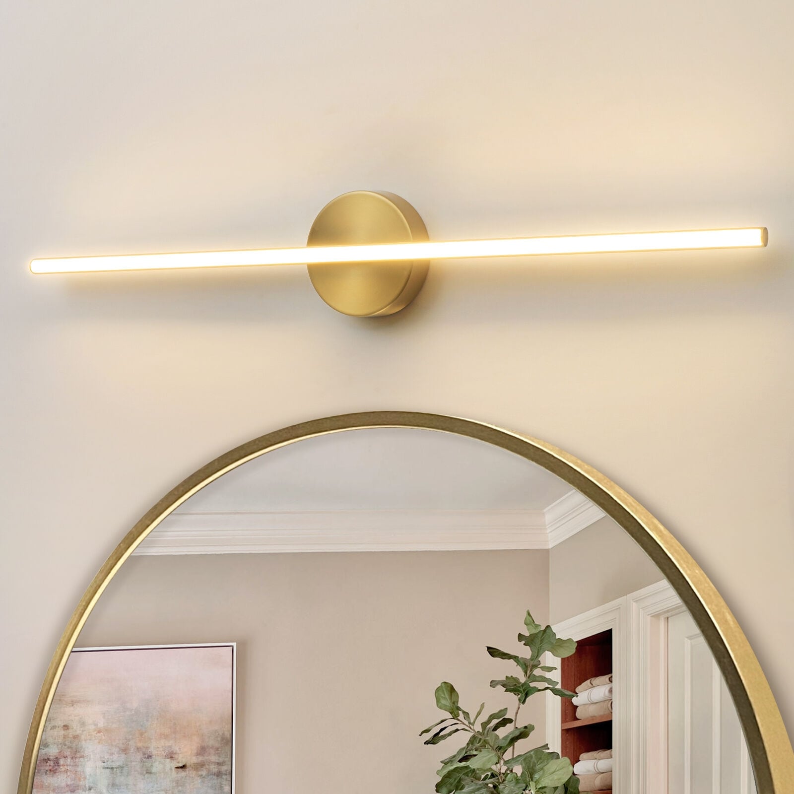 Modern 1-Light Dimmable LED Linear Bathroom Vanity Light