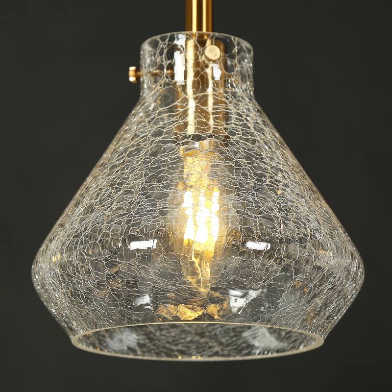 Modern Glam Gold Linear 43-inch Island Farmhouse Dining Chandelier with Art Glass for Bar Kitchen - 43.5"W x 6.3"D x 32"-72"H