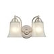 preview thumbnail 5 of 6, Millennium Lighting 2 Light Vanity Fixture in Multiple Finishes with Faux Alabaster Shades Satin Nickel