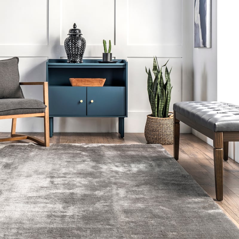 Nuloom Loni SuperiorWash Solid Machine Washable Shag Area Rug
