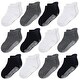 preview thumbnail 1 of 4, CozyWay Ankle Grip Socks Black/White/DarkGray - 12 pair, 1-3 Years, Unisex