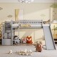 preview thumbnail 2 of 28, All-in-one Loft Bed Built-in Ladder Wood Frame Loft Bed with Slide, 2 Drawers, Storage Stairs & Underbed Activity Space for Kids