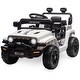 preview thumbnail 1 of 40, Ride On Truck Car, 12V Ride On Toy w/Parent Remote Control White