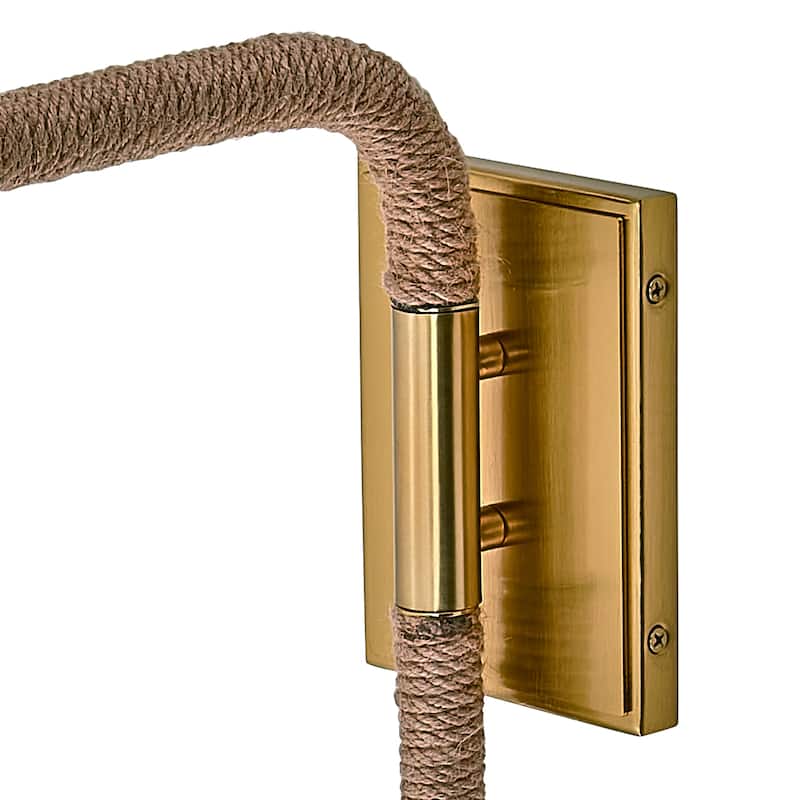 16 Inch 1 light bedroom wall sconce, rotatable arm, gold finish