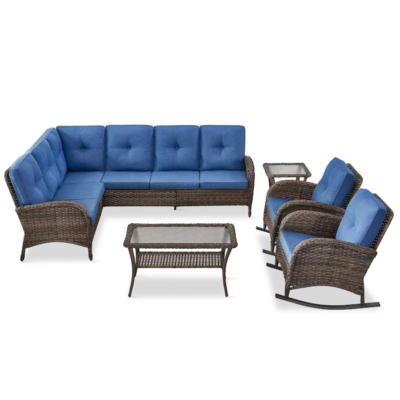 Outdoor Sectional Sofa with Cushion Funiture Set