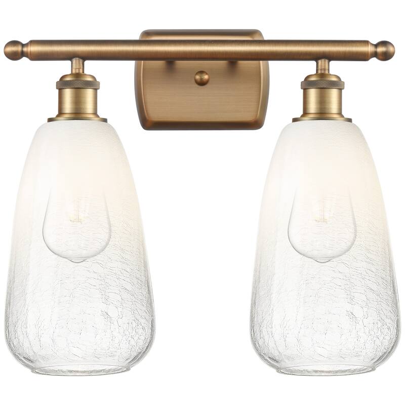 Innovations Lighting 516-2W-14-16 Brookhaven Almond Vanity Brookhaven - Brushed Brass / Opal
