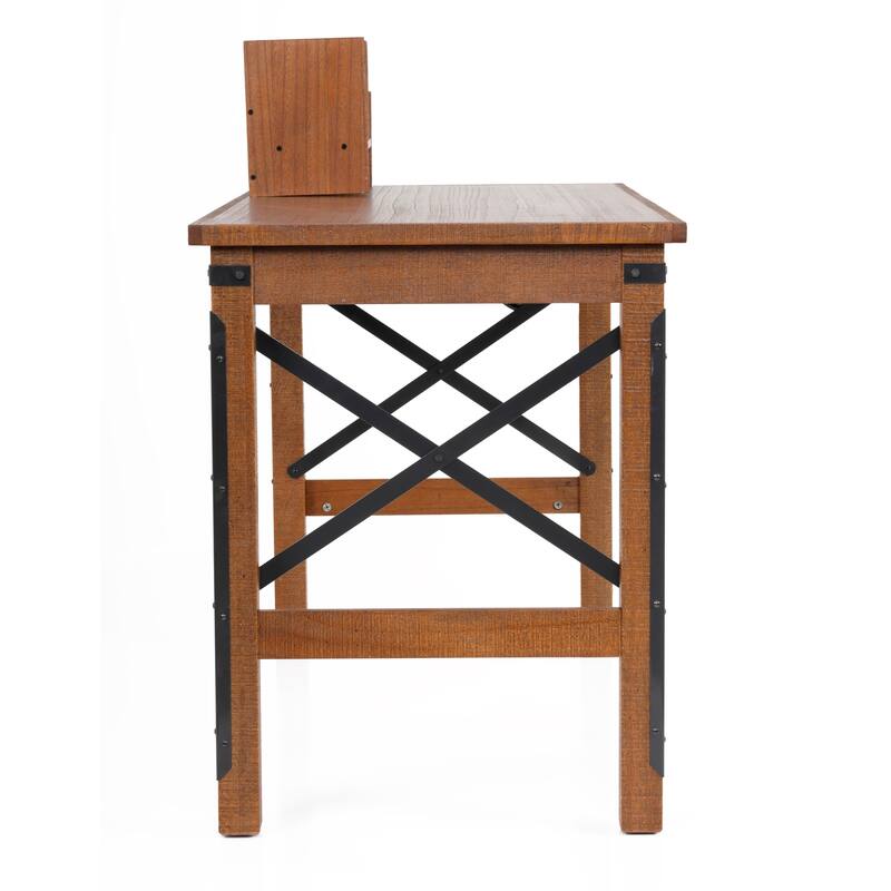 48 Inch Desk with USB Ports - Modern Computer Writing Table with Hutch