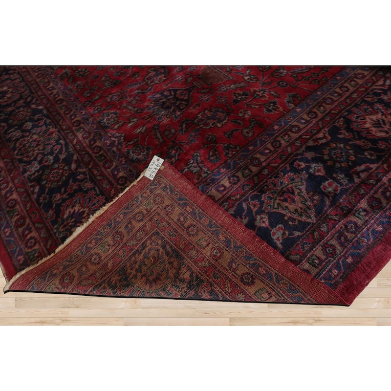 14x21 Oversize Hand Knotted Wool Wine Red Agra Traditional Deep Rug - 14' x 21'