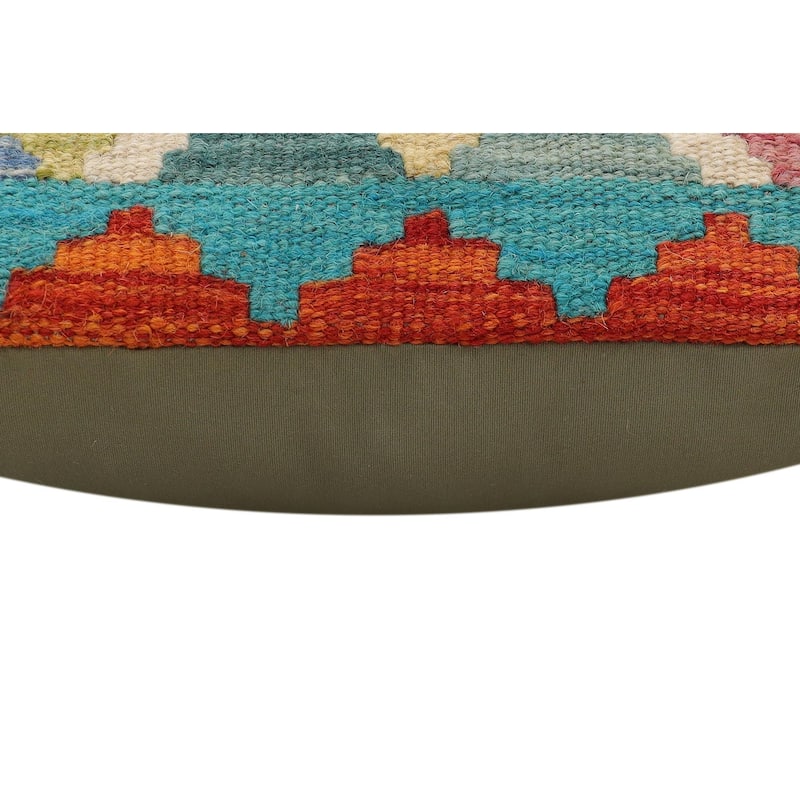 Bohemian Hardie Turkish Hand-Woven Kilim Pillow - 18'' x 18''