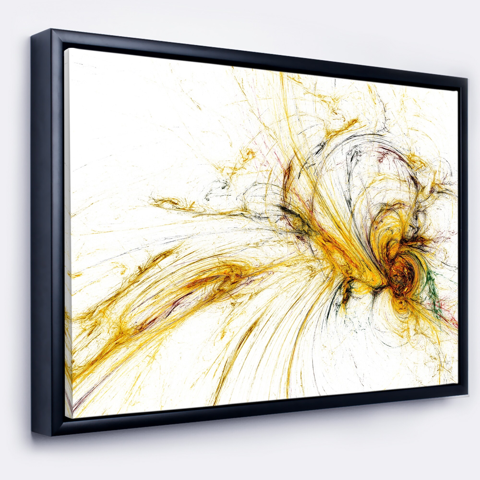 Shop Designart Yellow Spiral Galaxy Abstract Framed Canvas Art