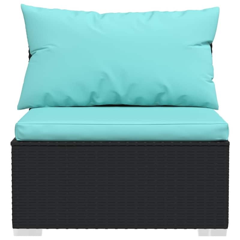 vidaXL Patio Lounge Set Outdoor Sectional Sofa Set Table Garden Poly Rattan - 27.6" x 27.6" x 23.8"
